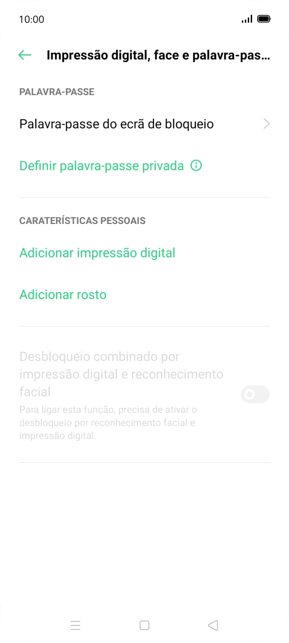 Prima Palavra-passe do ecrã de bloqueio e introduza o código adicional de bloqueio do telefone que criou anteriormente.