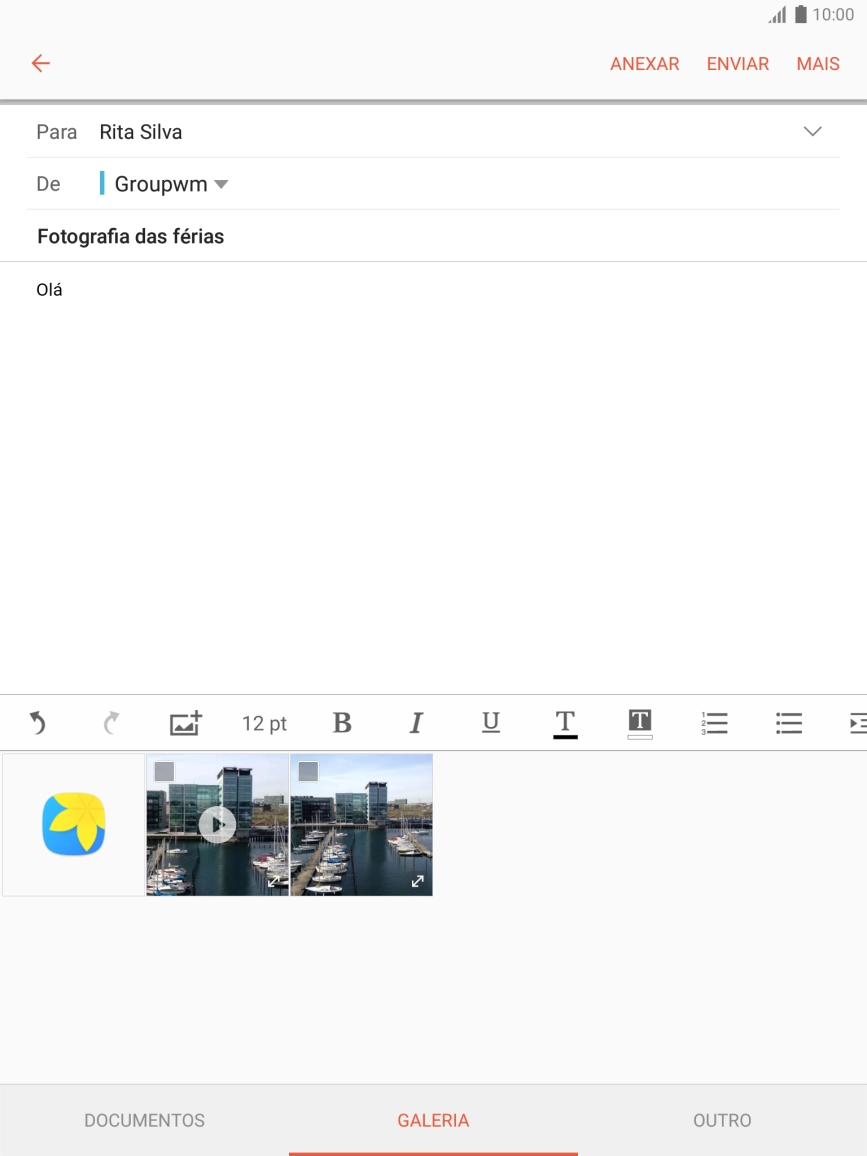 Prima OUTRO e vá até à pasta pretendida.