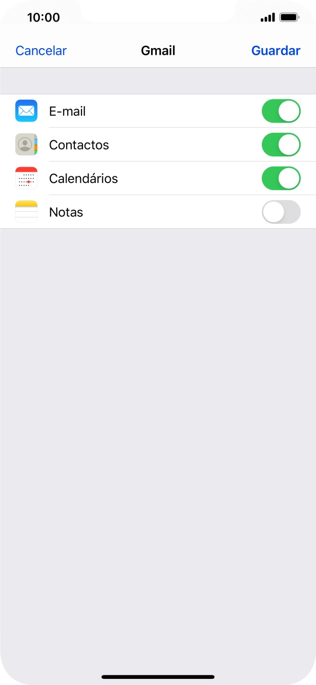 Se o ecrã mostrar esta imagem, a sua conta foi identificada e configurada automaticamente. Siga as indicações no ecrã para introduzir informações adicionais e concluir a configuração.