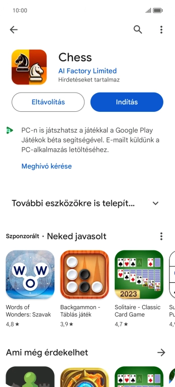 Húzd az ujjad felfelé a kijelző aljáról, hogy visszatérj a kezdőképernyőhöz.