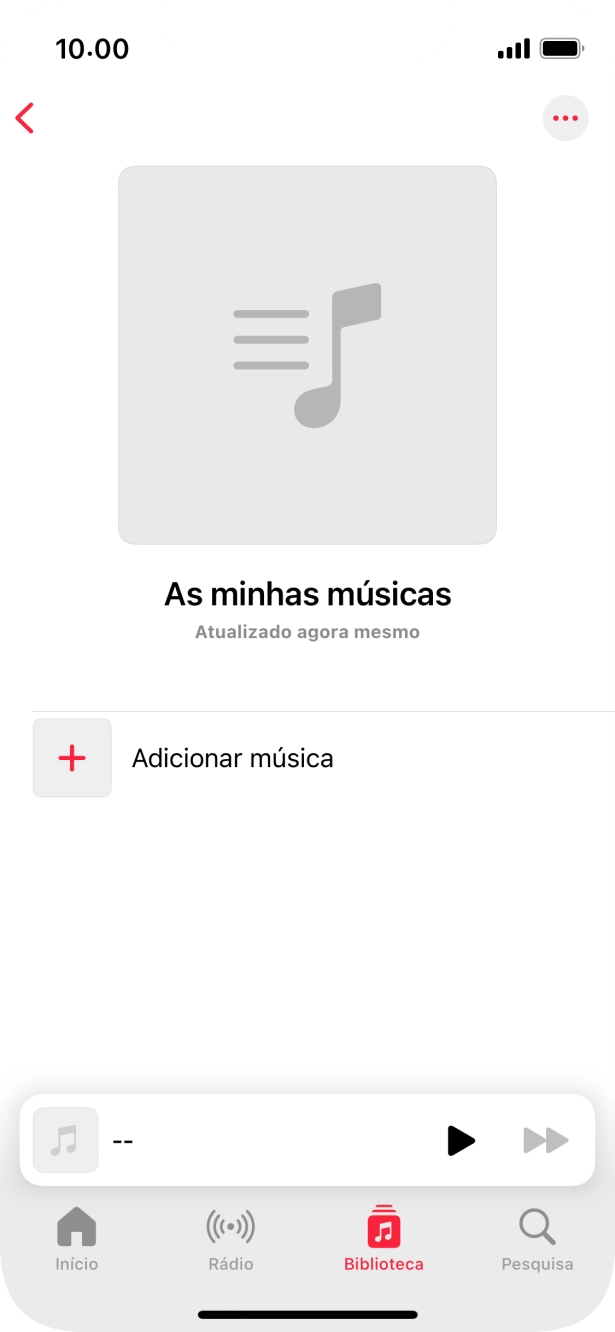 Prima Adicionar música.