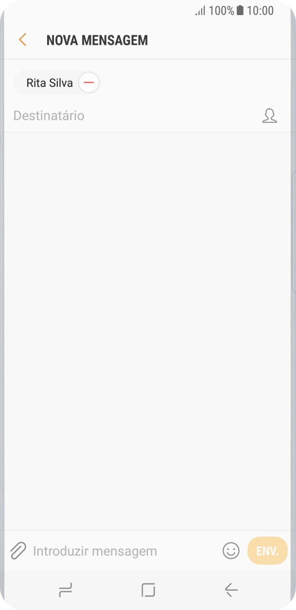 Prima o campo de escrita e escreva o texto da sua mensagem multimédia.