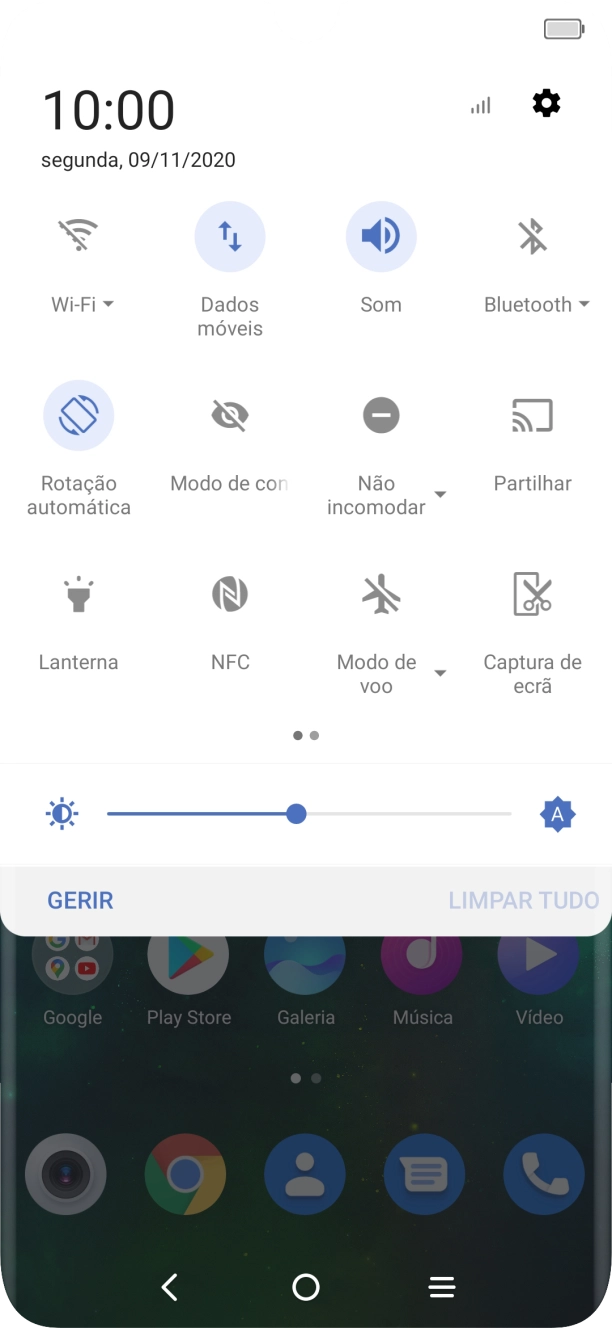 Prima o ícone de definições.