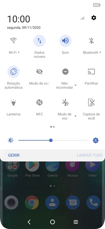 Prima o ícone de definições.