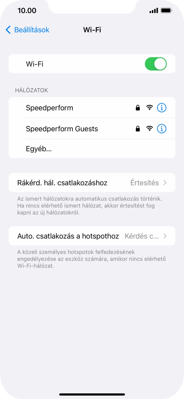 Kattints a kívánt Wi-Fi hálózatra, és írd be a Wi-Fi hálózathoz tartózó jelszót.