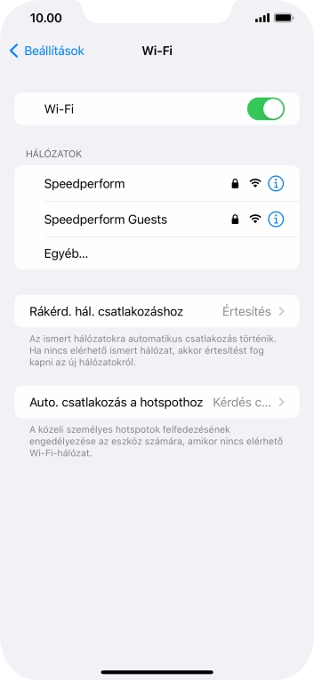 Kattints a kívánt Wi-Fi hálózatra, és írd be a Wi-Fi hálózathoz tartózó jelszót.