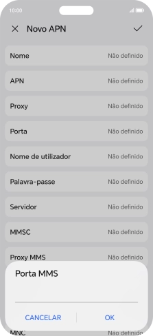 Introduza 80 e prima OK.