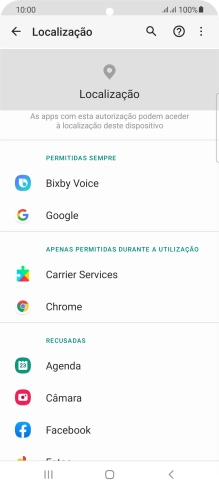 Prima a app pretendida.