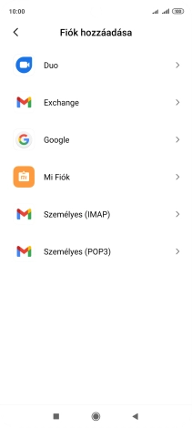 Válaszd a Google lehetőséget.