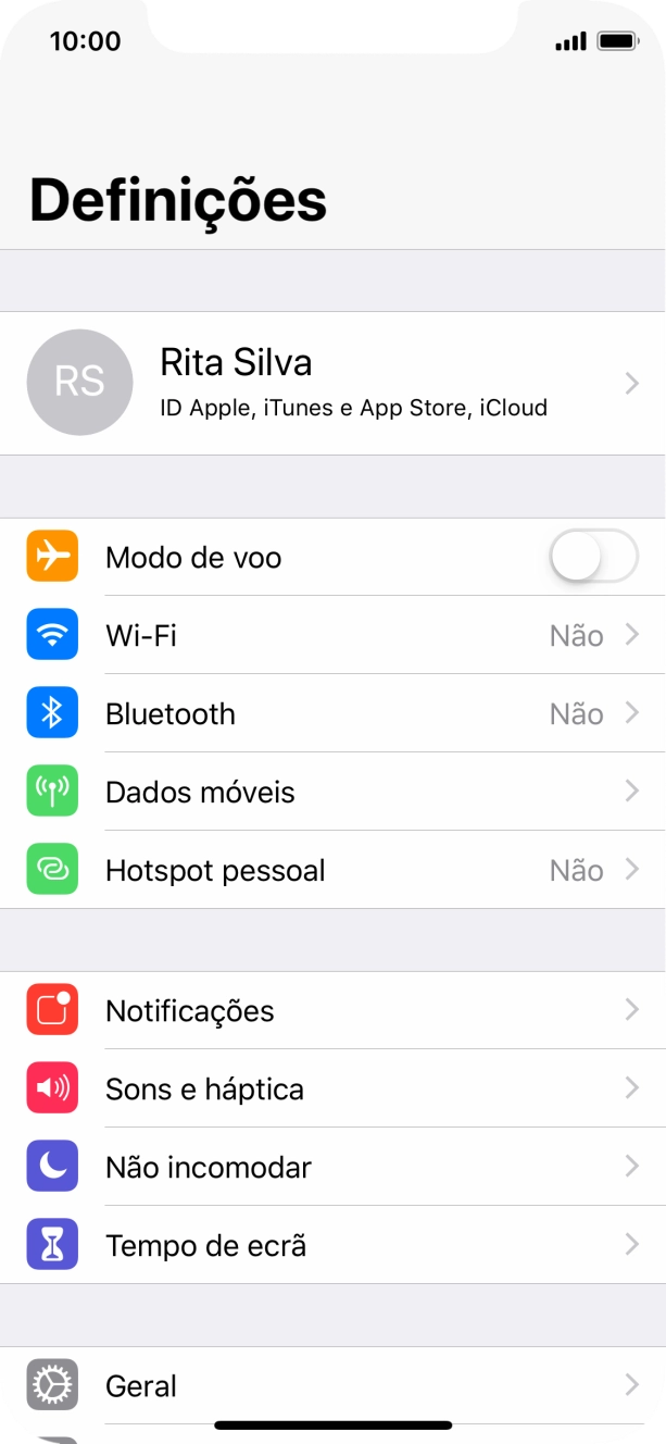 Prima o seu ID Apple.
