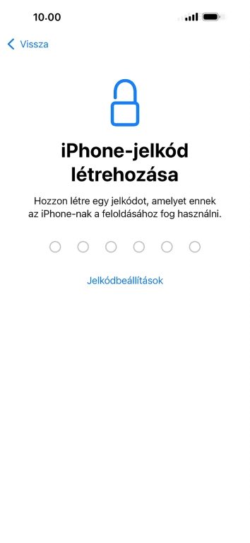 Válaszd a Jelkódbeállítások lehetőséget.