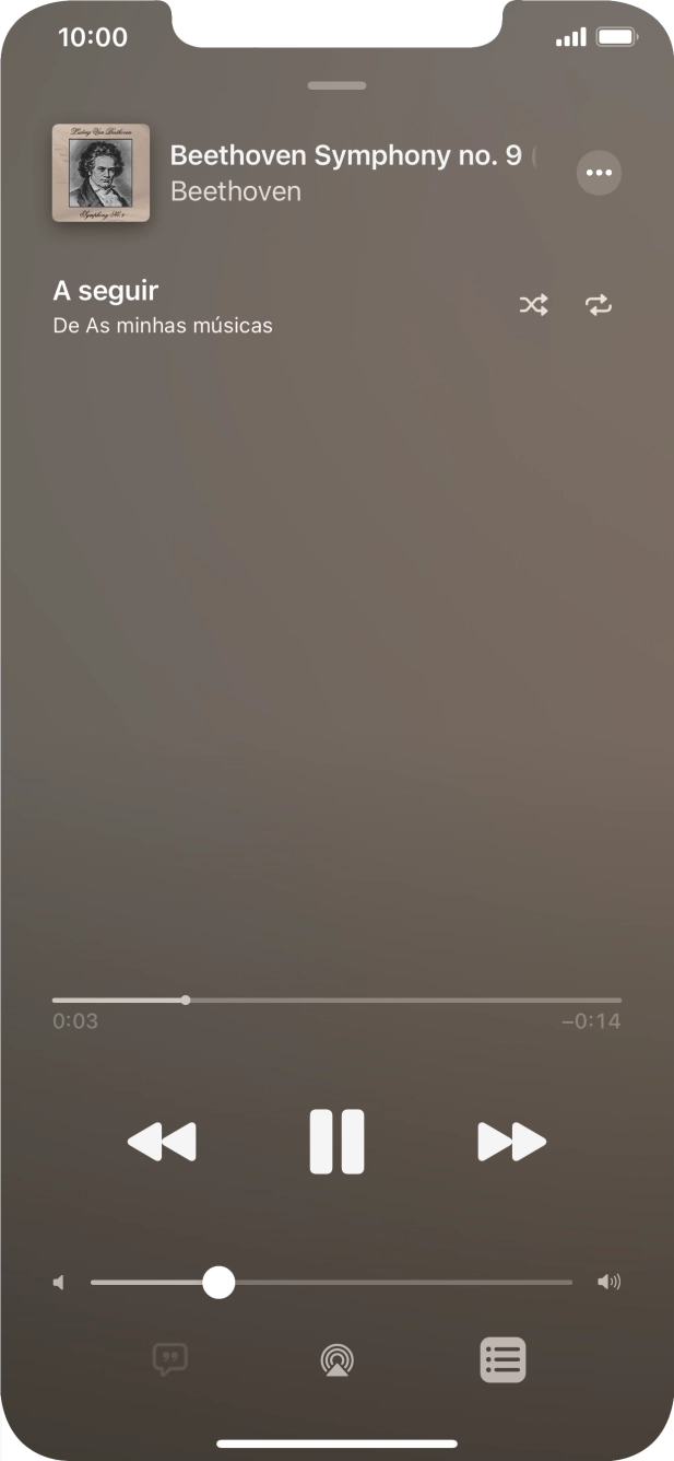 Prima o ícone de reprodução aleatória para ativar ou desativar a função.