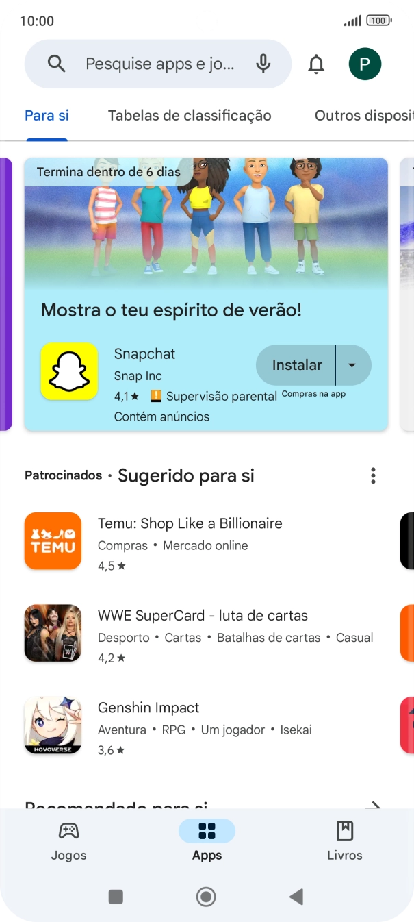 Prima a caixa de pesquisa.