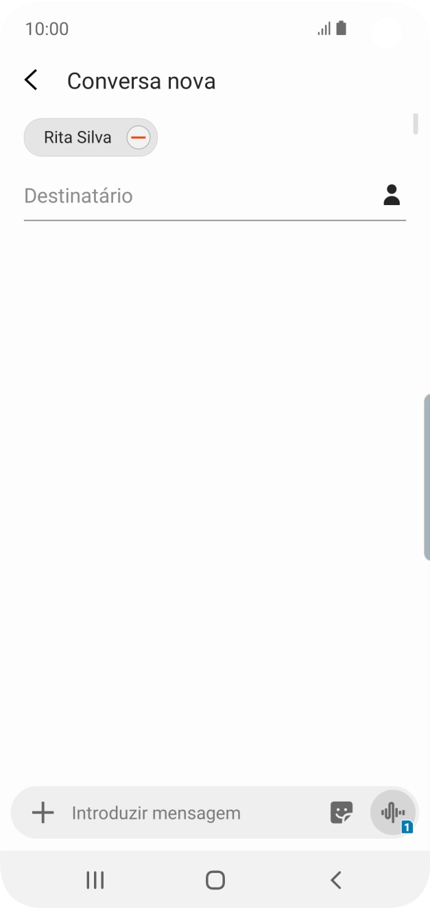 Prima o campo de escrita e escreva o texto da sua mensagem multimédia.