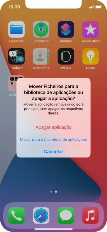 Prima Apagar aplicação.