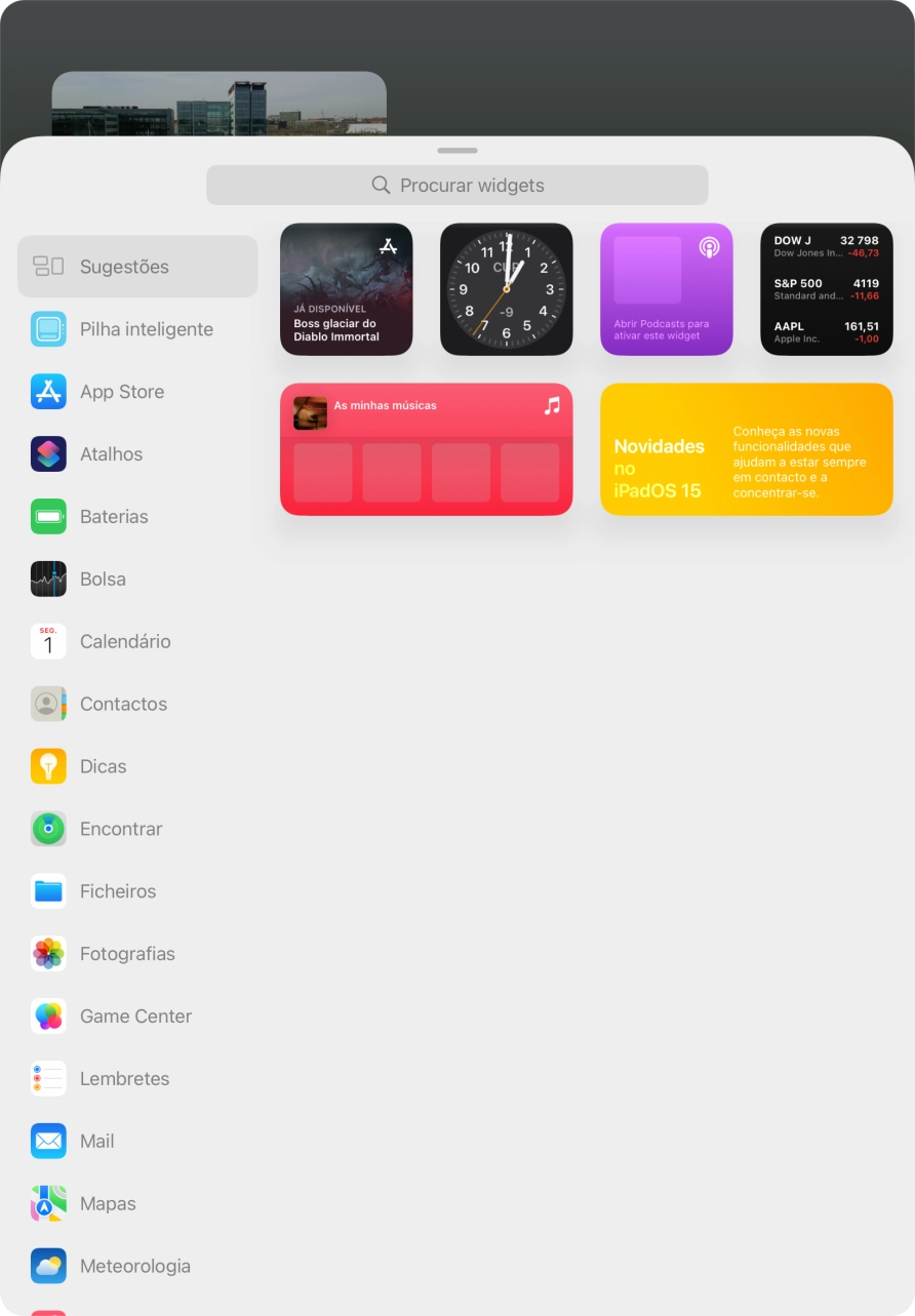Prima o widget pretendido.