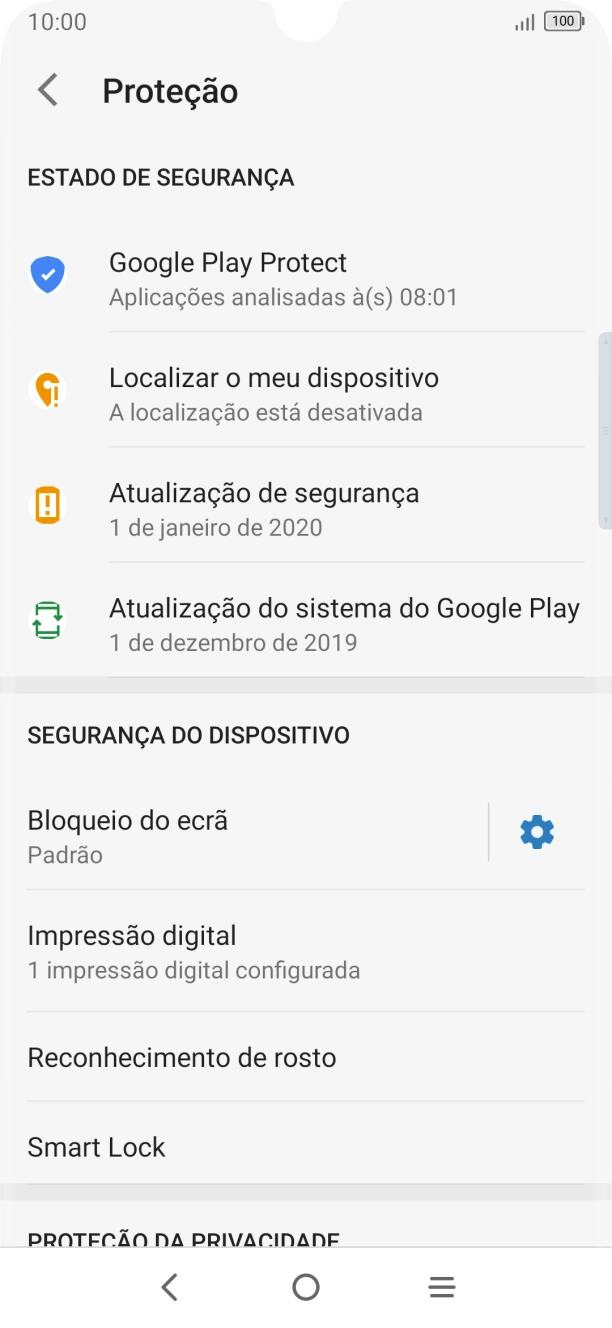 Prima Bloqueio do ecrã e introduza o código adicional de bloqueio do telefone que criou anteriormente.