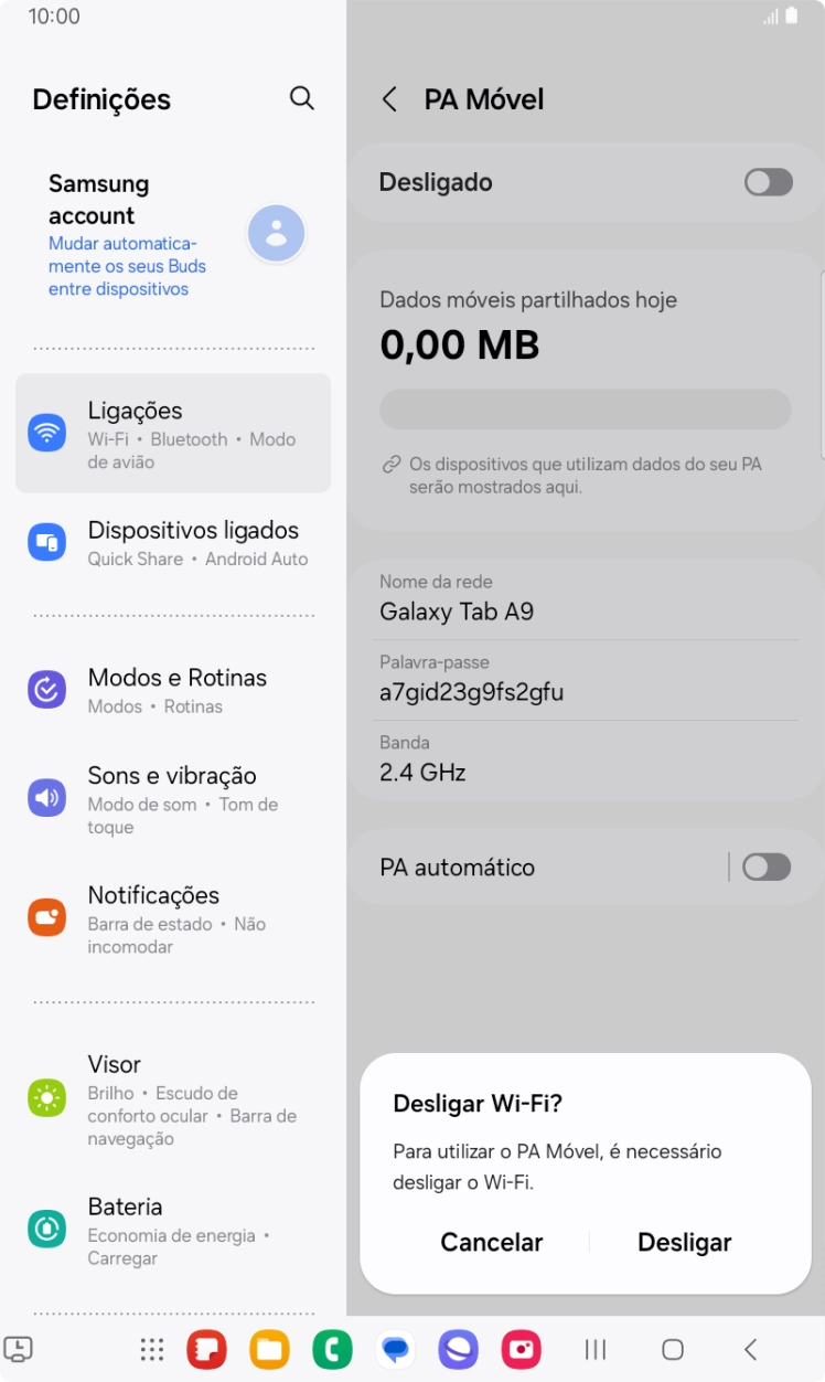 Se ativar a função, prima Desligar.