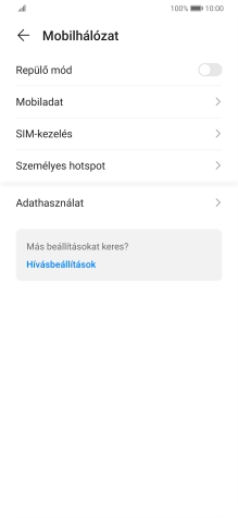 Válaszd a  Mobiladat lehetőséget.