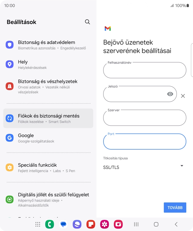 Válaszd a TOVÁBB lehetőséget.