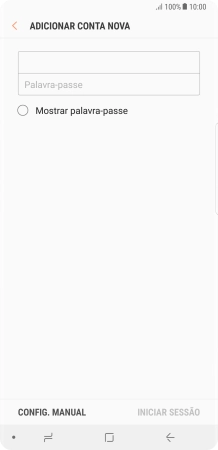 Prima Palavra-passe e introduza a password da sua conta de e-mail na Vodafone.