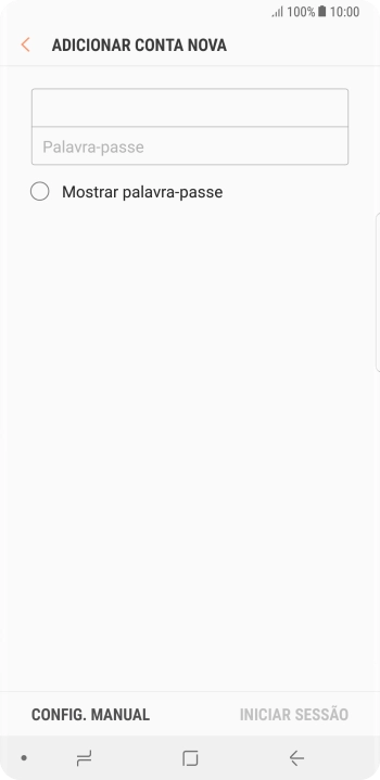 Prima Palavra-passe e introduza a password da sua conta de e-mail na Vodafone.