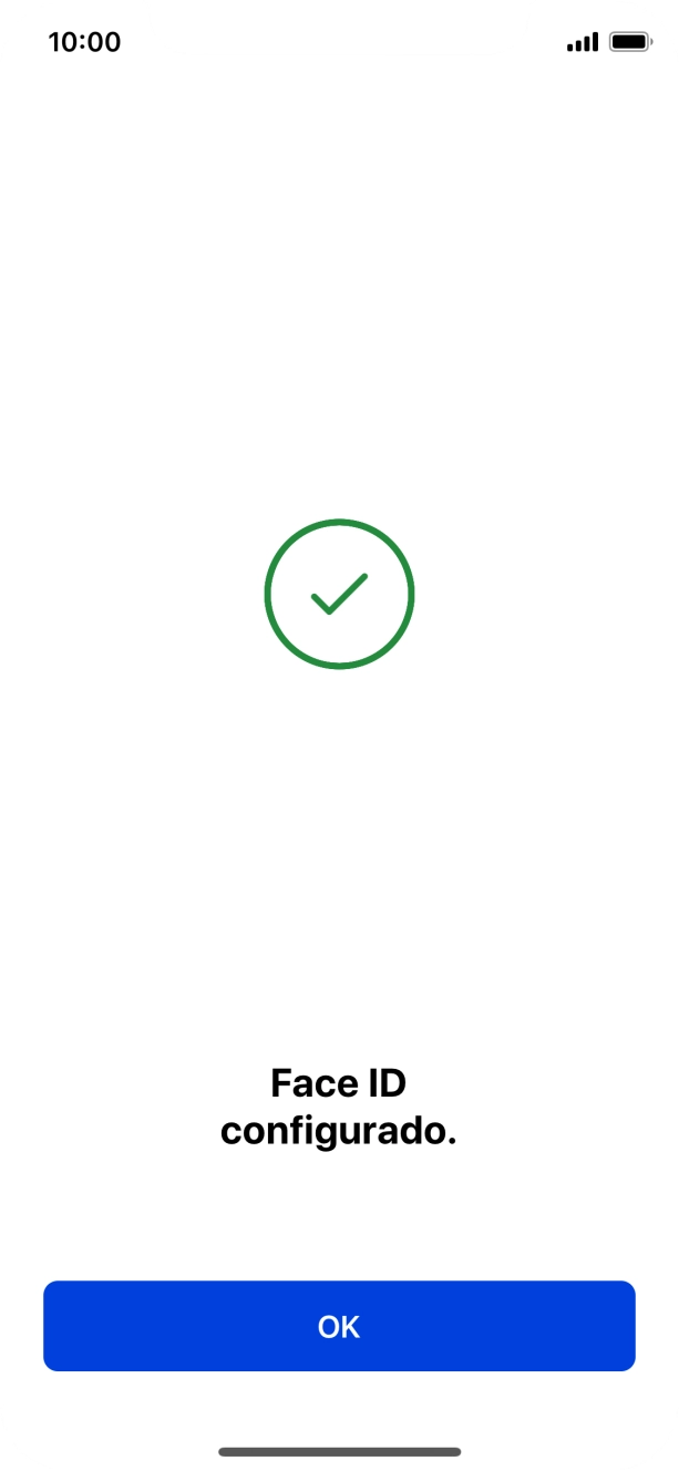 Prima OK. Se ainda não tiver escolhido um código de bloqueio do telefone, introduza um código à escolha duas vezes de seguida.