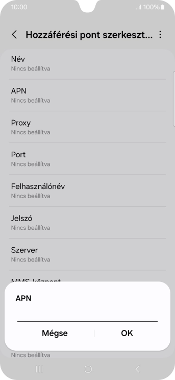 Amennyiben előfizetésed van, írd be azt, hogy internet.vodafone.net, és válaszd az OK lehetőséget.