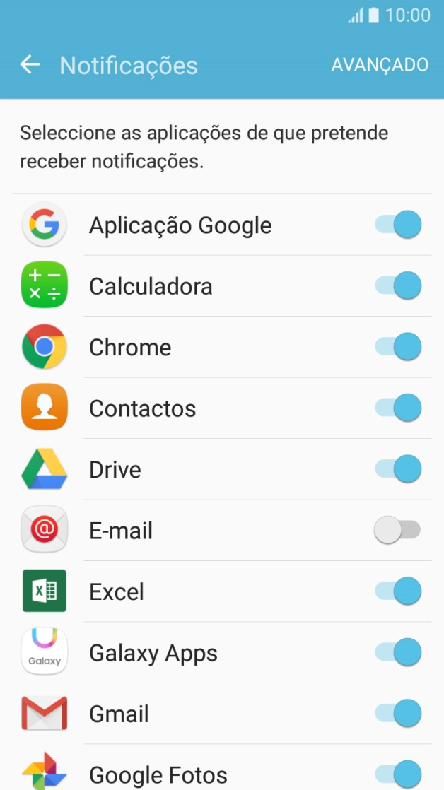 Prima a tecla de início para voltar ao ecrã inicial.
