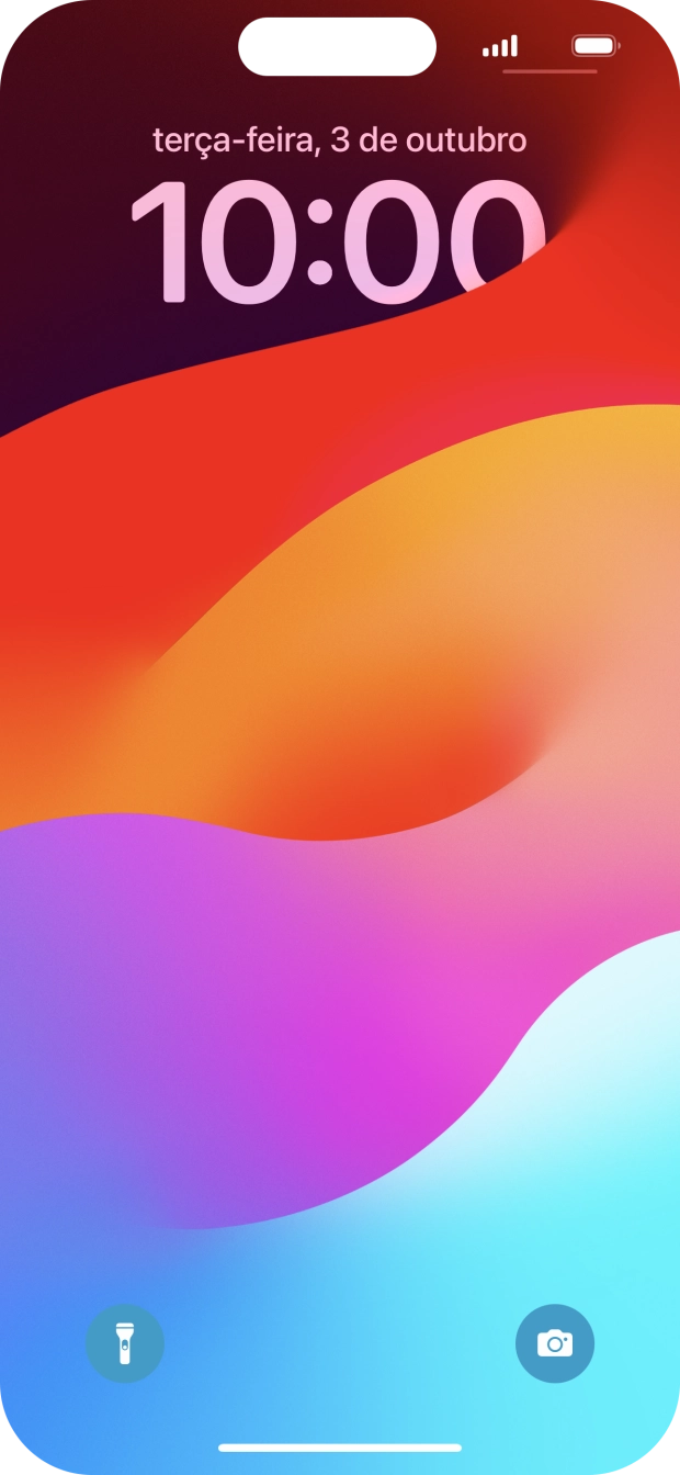 Deslize o dedo para cima a partir da base do ecrã.