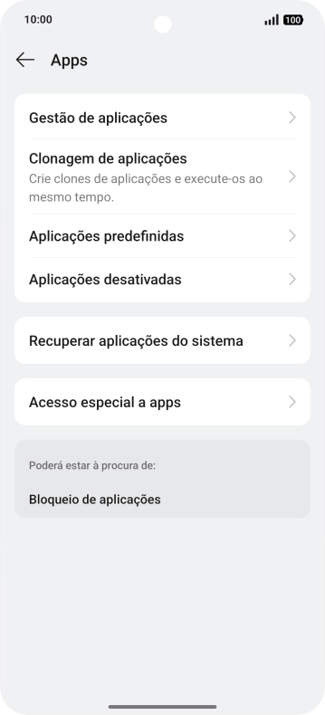 Prima Gestão de aplicações.