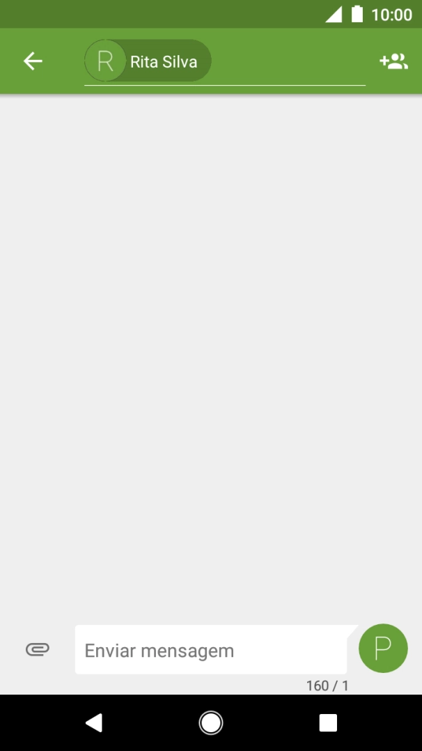 Prima o campo de escrita e escreva o texto da sua mensagem multimédia.