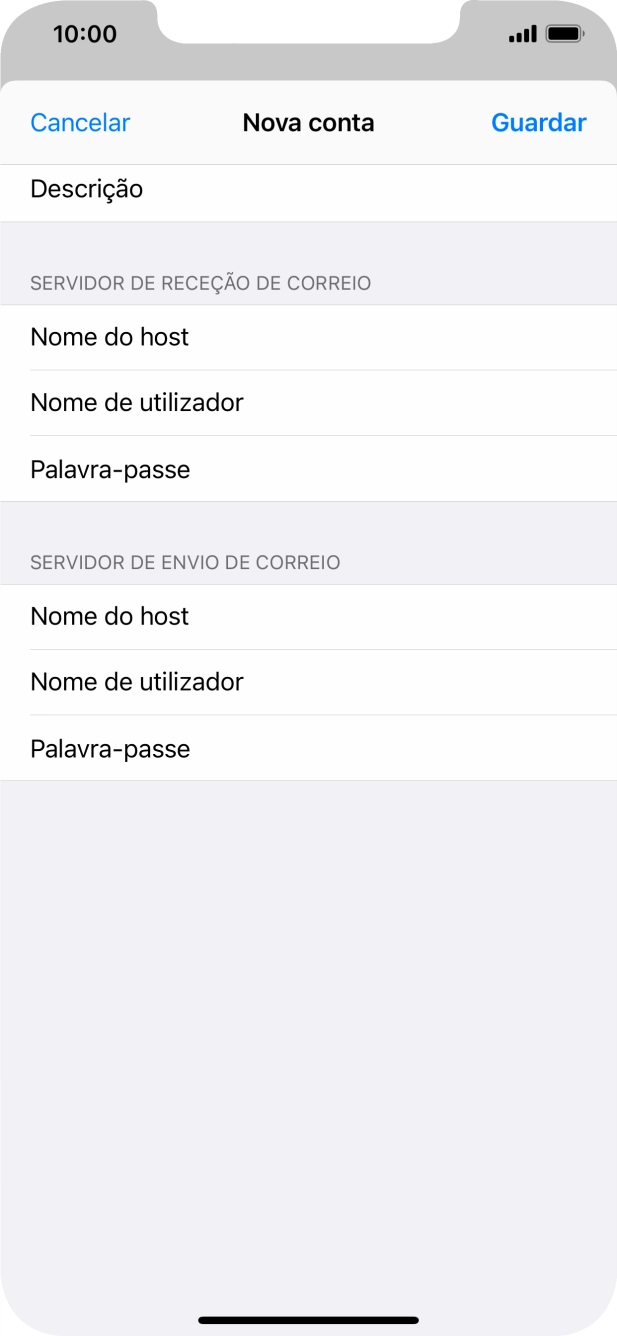Prima Guardar. A sua conta de e-mail está agora configurada. Se pretender escolher definições adicionais para o servidor de receção e envio, siga os passos seguintes.