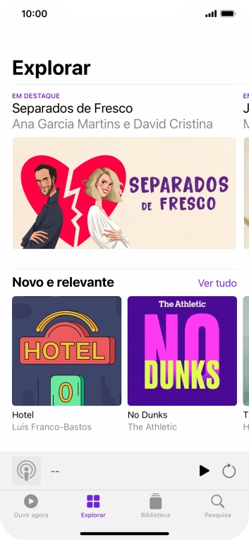 Para voltar ao ecrã inicial, deslize o dedo de baixo para cima a partir da base do ecrã.