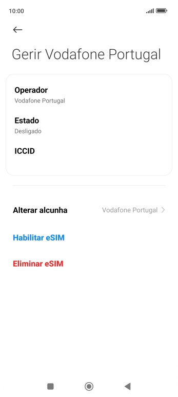 Se ativar a utilização do plano, deve premir Habilitar eSIM.