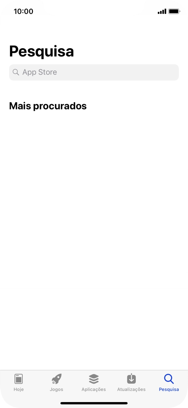 Prima o campo de pesquisa e introduza o nome ou categoria da app pretendida.