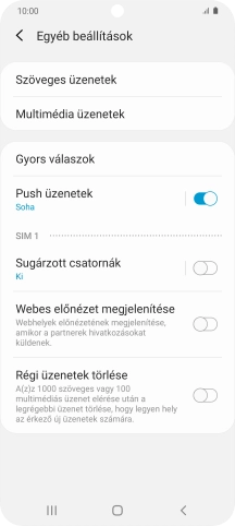 Válaszd a Szöveges üzenetek lehetőséget.
