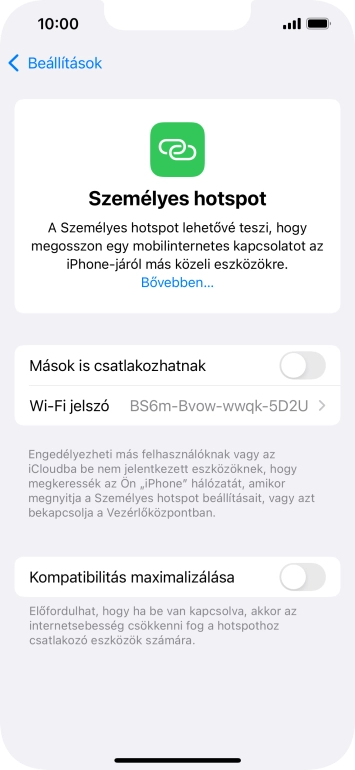 Kattints a Wi-Fi jelszó mezőre, és írd be a kívánt jelszót.