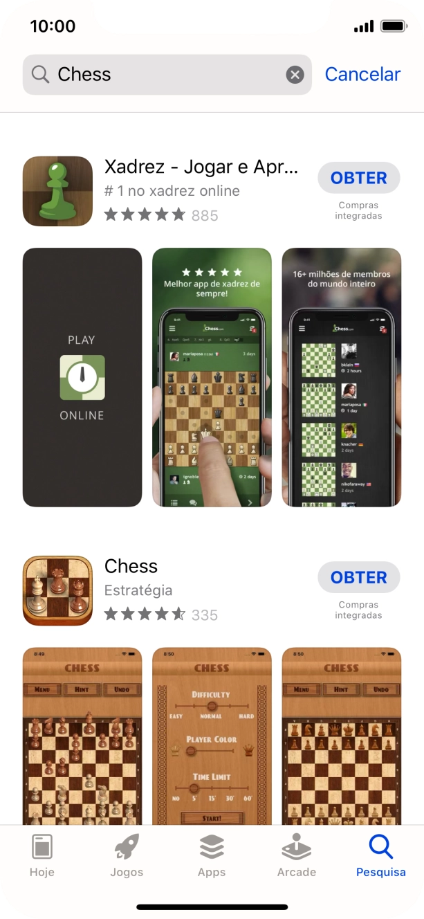 Prima a app pretendida.