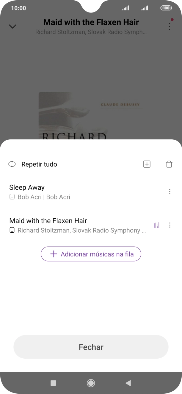 Prima o ícone para adicionar.
