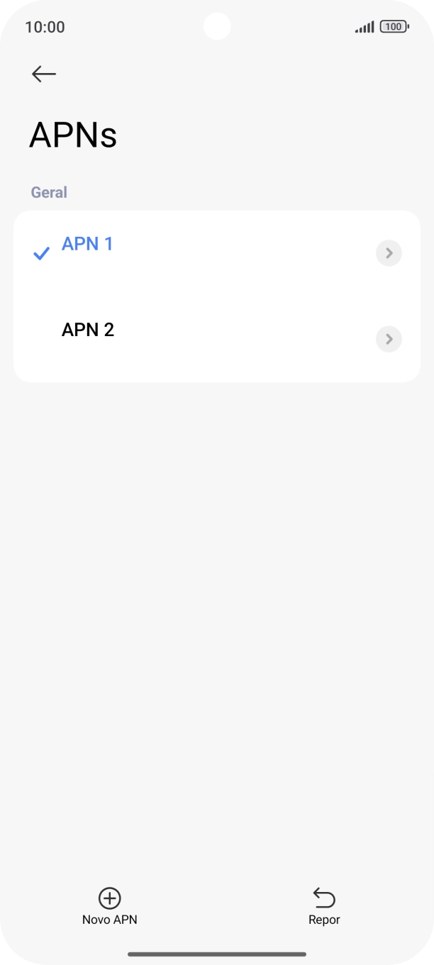 Prima a ligação de dados pretendida para a ativar.