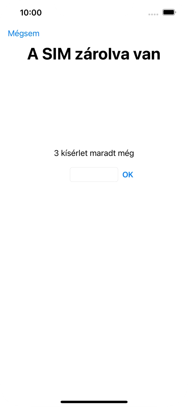 Amennyiben a SIM-kártyád zárolva van, írd be a PIN-kódodat, és válaszd az OK lehetőséget.