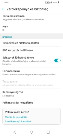 Válaszd a SIM kártyazár beállítások lehetőséget.