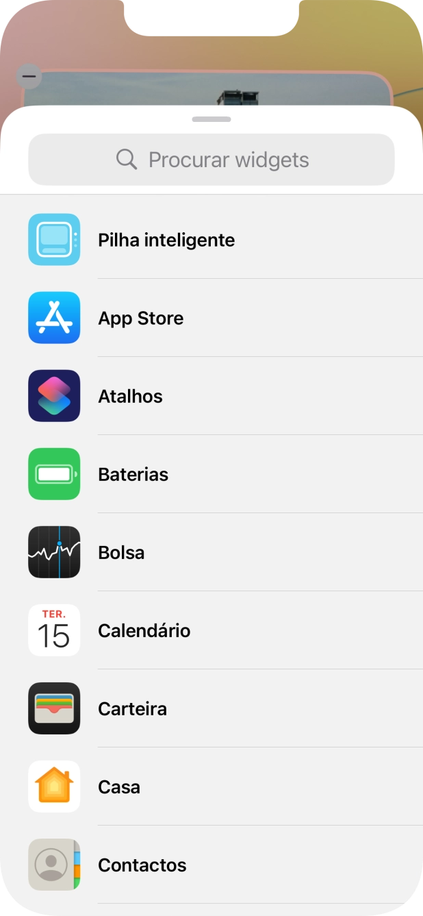 Prima o widget pretendido.