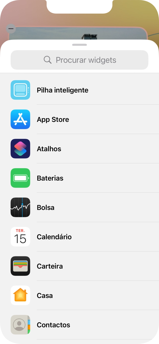 Prima o widget pretendido.