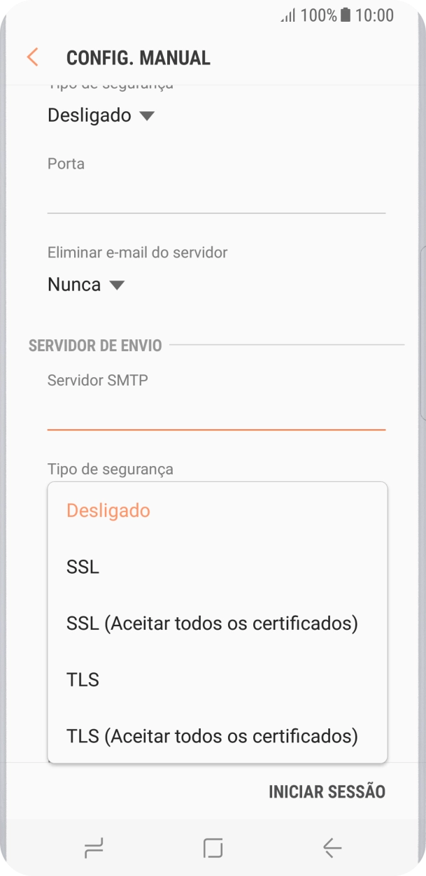 Prima Desligado para desativar a função.