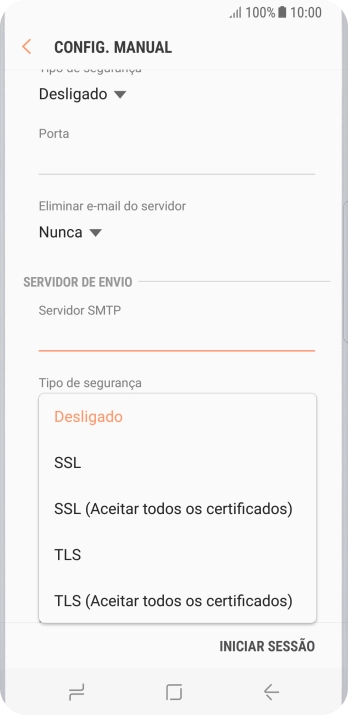 Prima Desligado para desativar a função.