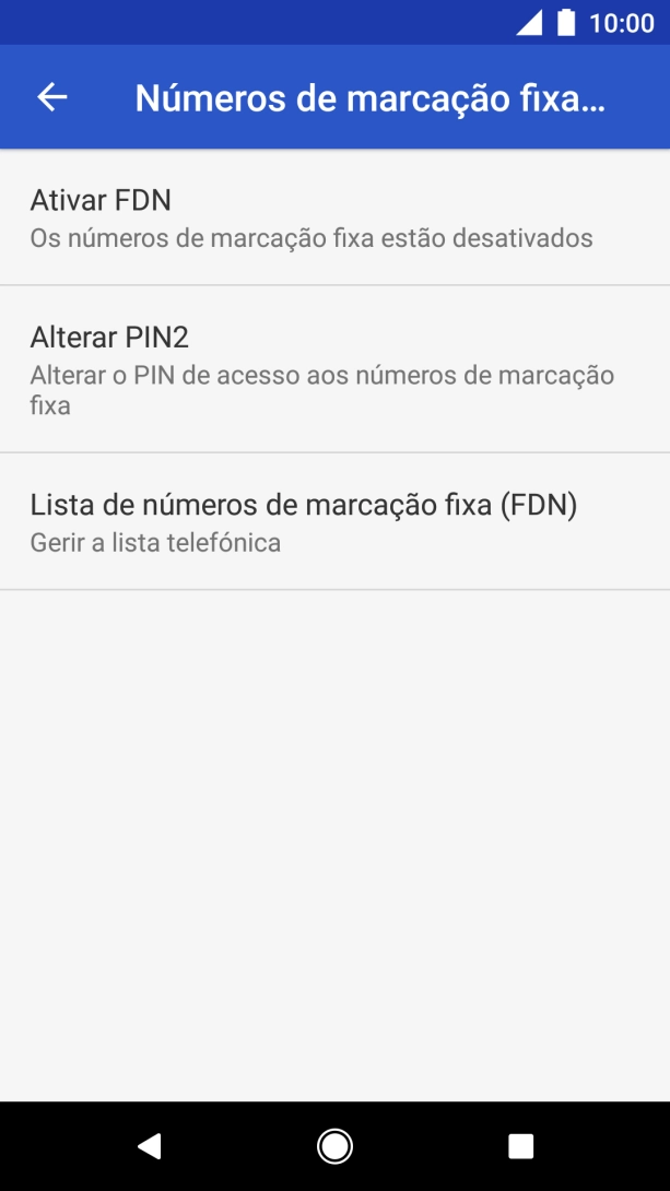 Prima Ativar FDN para ativar a marcação permitida.