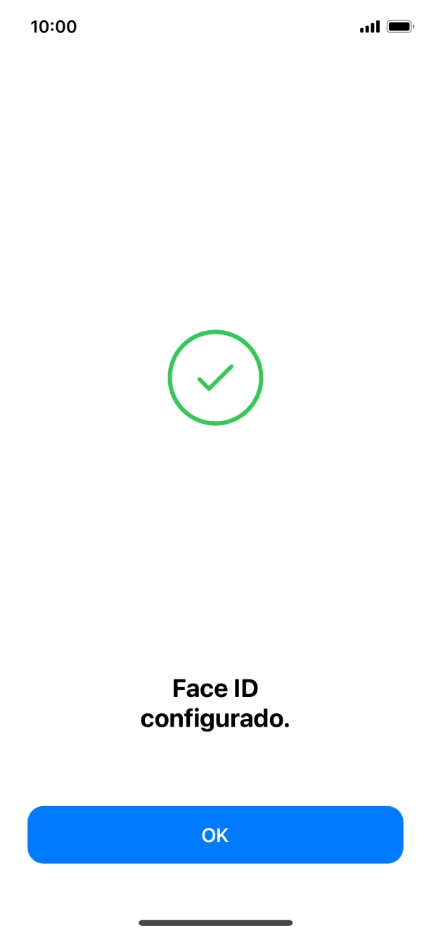 Prima OK. Se ainda não tiver escolhido um código de bloqueio do telefone, introduza um código à escolha duas vezes de seguida.
