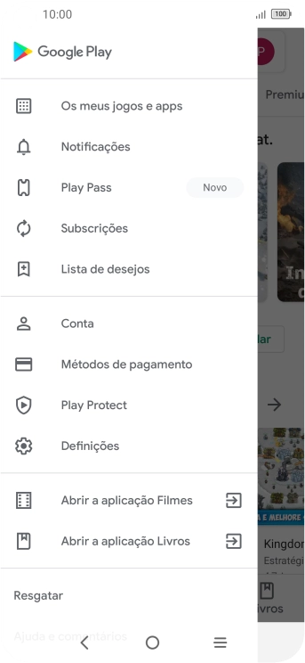 Prima Os meus jogos e apps.